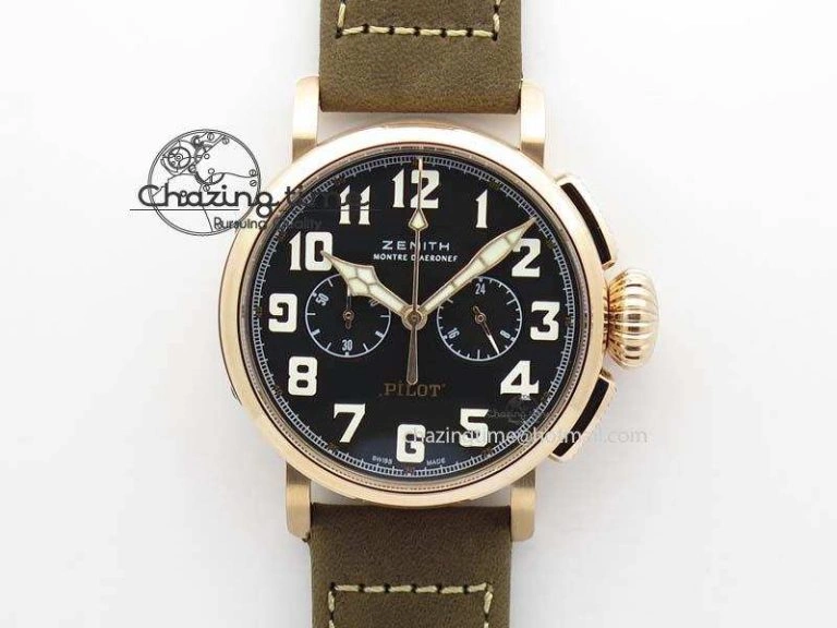 Pilot Type 20 Extra Special Bronze V6F 1:1 Best Edition On Brown Asso Strap A2824