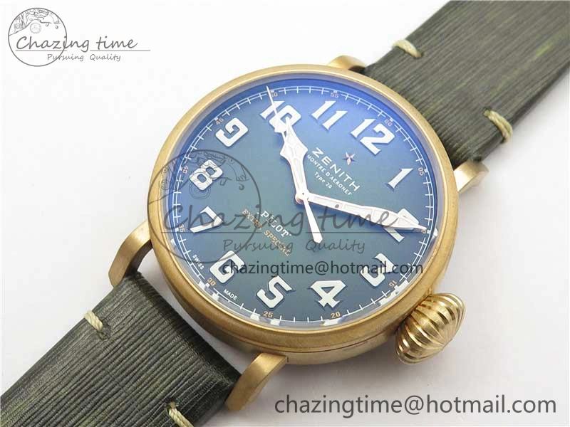 Pilot Type 20 Extra Special Bronze XF 1:1 Best Edition Green Dial on Green Leather Strap A2824