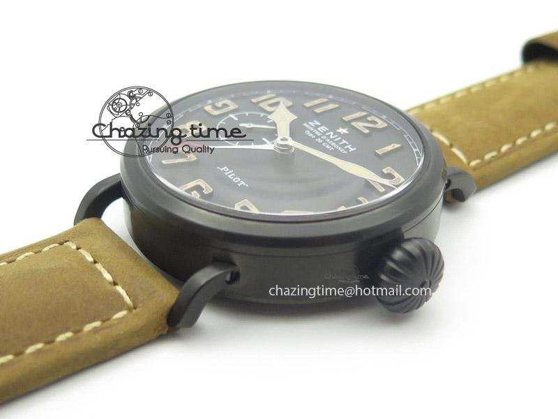 Pilot Type 20 Extra Special PVD 47mm Black Dial Camouflage Markers On Brown Asso Strap A23J