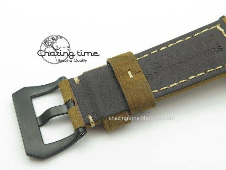 Pilot Type 20 Extra Special PVD 47mm Black Dial Camouflage Markers On Brown Asso Strap A23J