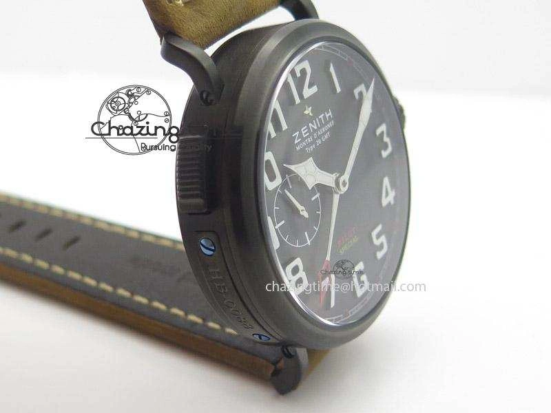 Pilot Type 20 Extra Special PVD 47mm Black Dial On Brown Asso Strap A23J