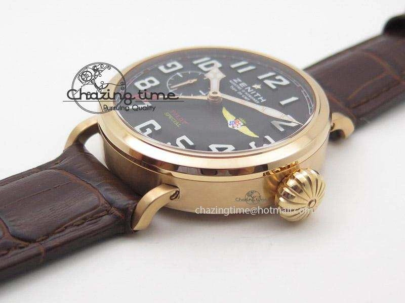 Pilot Type 20 Extra Special RG 47mm Black Dial Camouflage Markers On Brown Asso Strap A23J