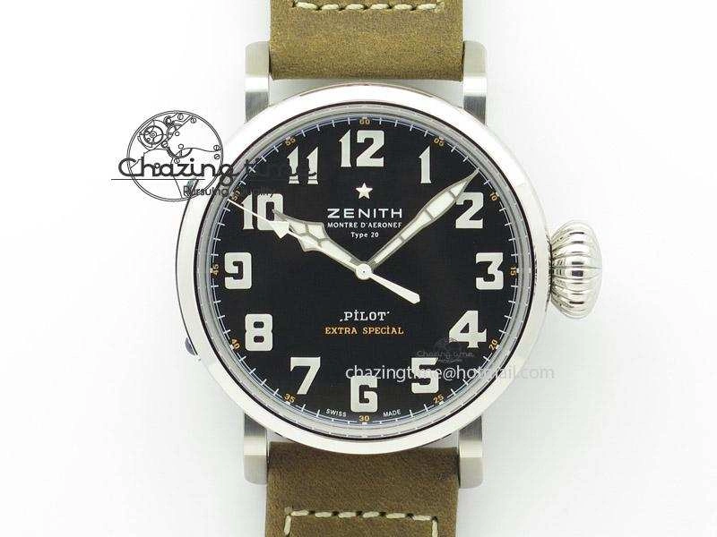 Pilot Type 20 Extra Special SS 45mm V6F 1:1 Best Edition On Brown Asso Strap A2892