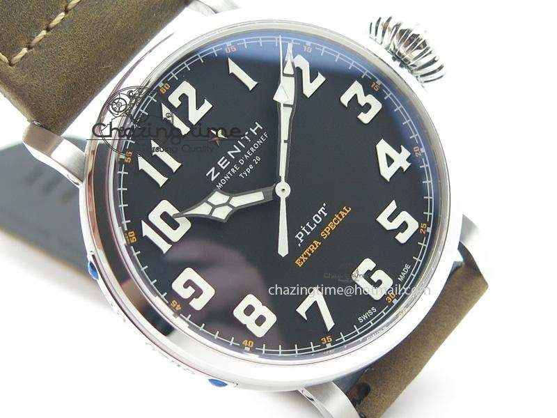 Pilot Type 20 Extra Special SS 45mm ZF 1:1 Best Edition On Asso Strap A2892 V2