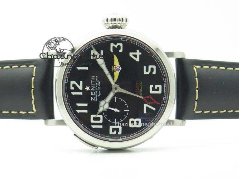 Pilot Type 20 Extra Special SS 47mm Black Dial On black Asso Strap A23J