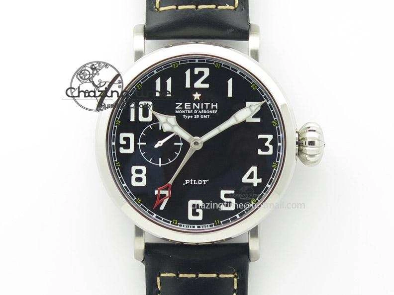 Pilot Type 20 Extra Special SS 47mm Black Dial on black Asso Strap A23J