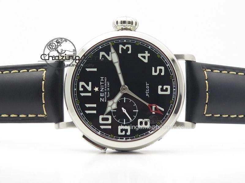 Pilot Type 20 Extra Special SS 47mm Black Dial on black Asso Strap A23J