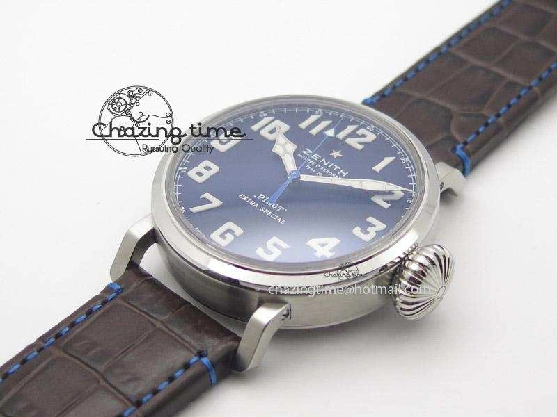 Pilot Type 20 Extra Special V6F 1:1 Best Edition SS 45mm Blue Dial On Brown Leather Strap A2824