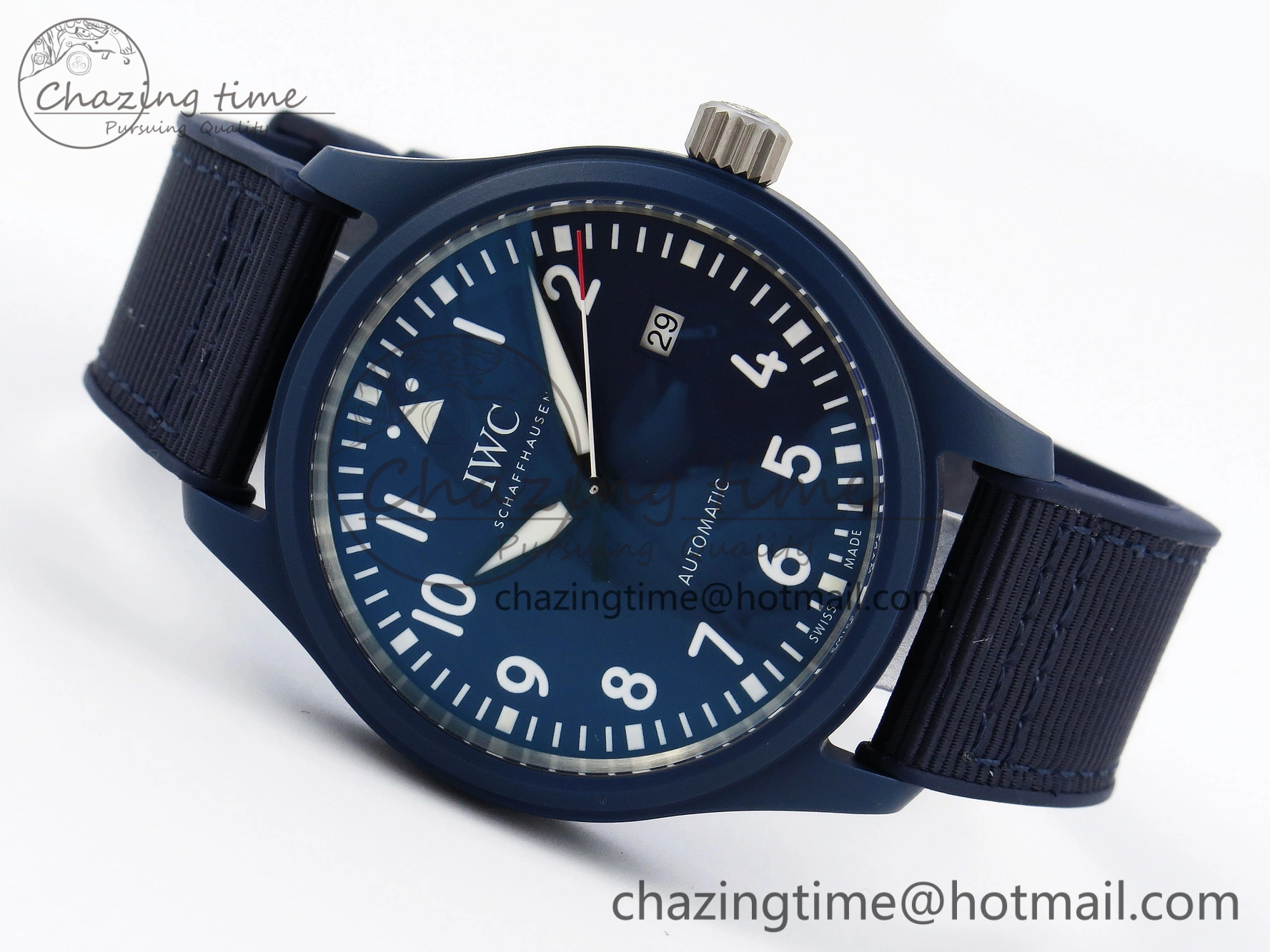 Pilot’s Watch Laureus Blue Ceramic IW328101 ZF 1:1 Best Edition on Blue Nylon Strap A32111
