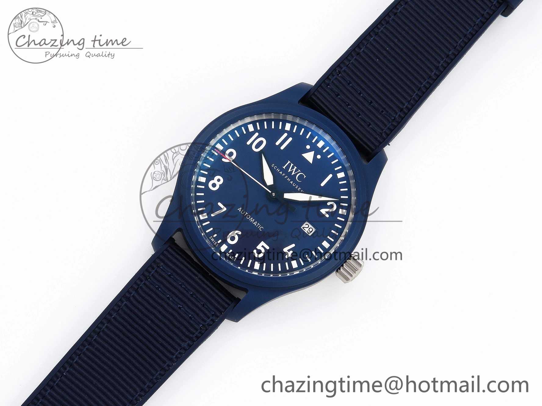 Pilot’s Watch Laureus Blue Ceramic IW328101 ZF 1:1 Best Edition on Blue Nylon Strap A32111