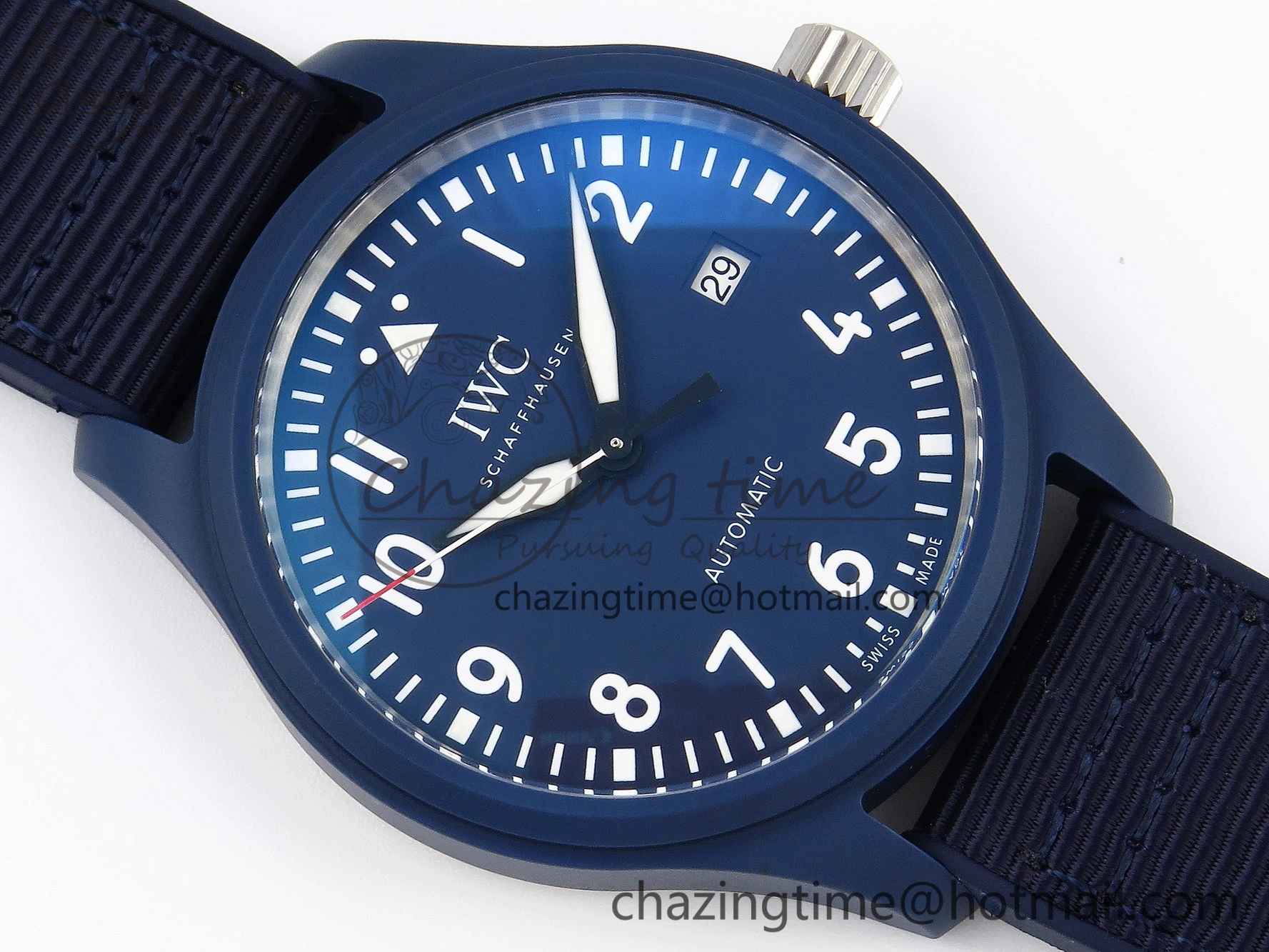 Pilot’s Watch Laureus Blue Ceramic IW328101 ZF 1:1 Best Edition on Blue Nylon Strap A32111