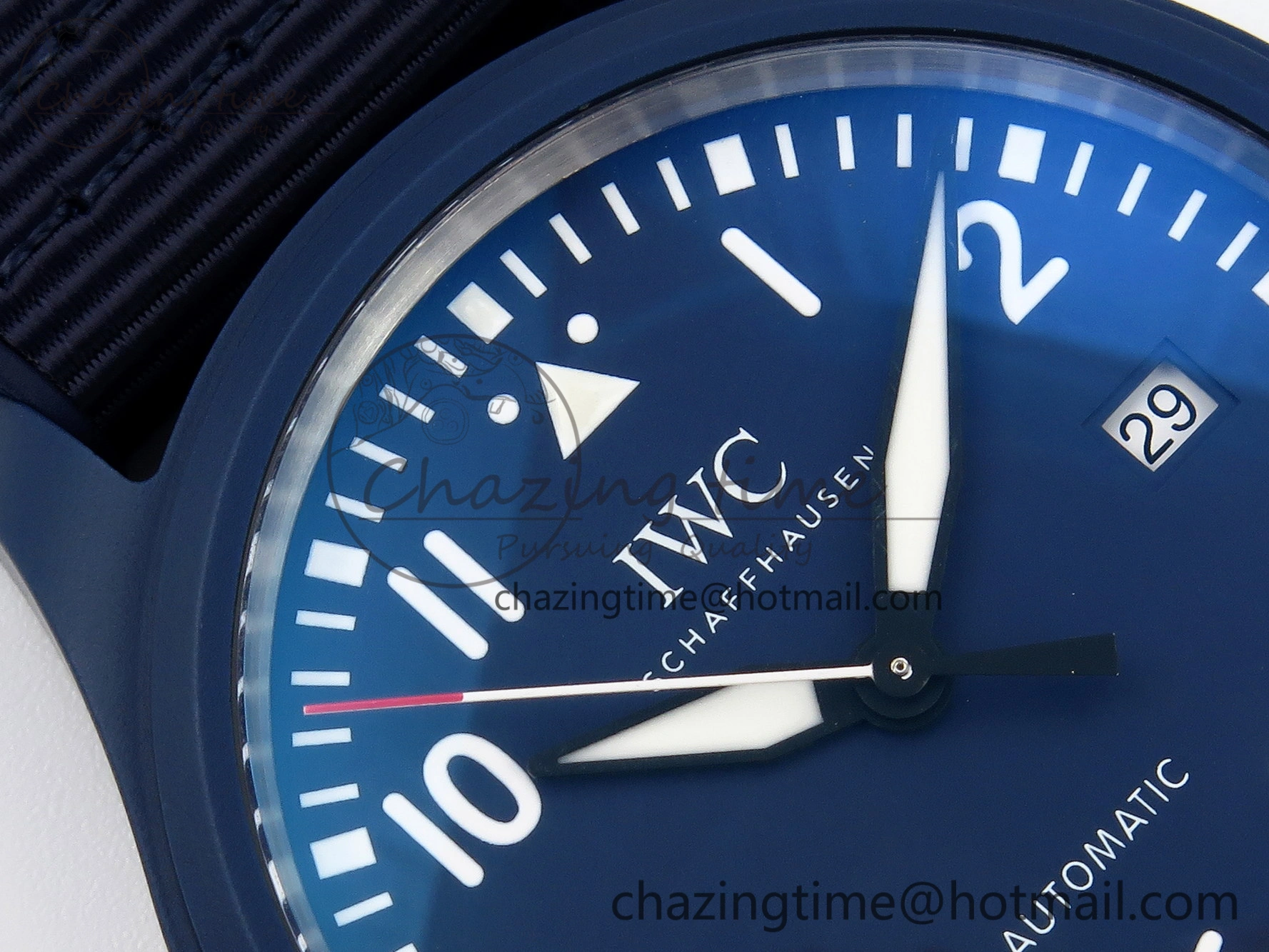 Pilot’s Watch Laureus Blue Ceramic IW328101 ZF 1:1 Best Edition on Blue Nylon Strap A32111