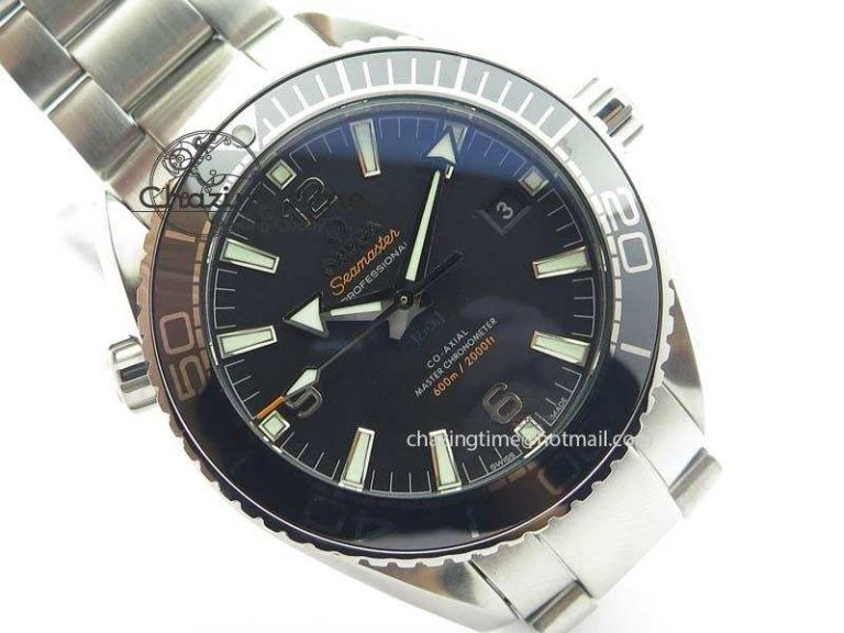 Planet Ocean 2016 43.5mm SS Black Bezel BP 1:1 Best Edition Black Dial On SS Bracelet A8900