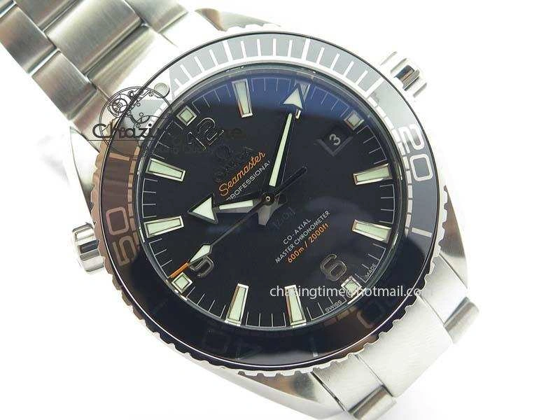 Planet Ocean 2016 43.5mm SS Black Bezel BP 1:1 Best Edition Black Dial On SS Bracelet A8900