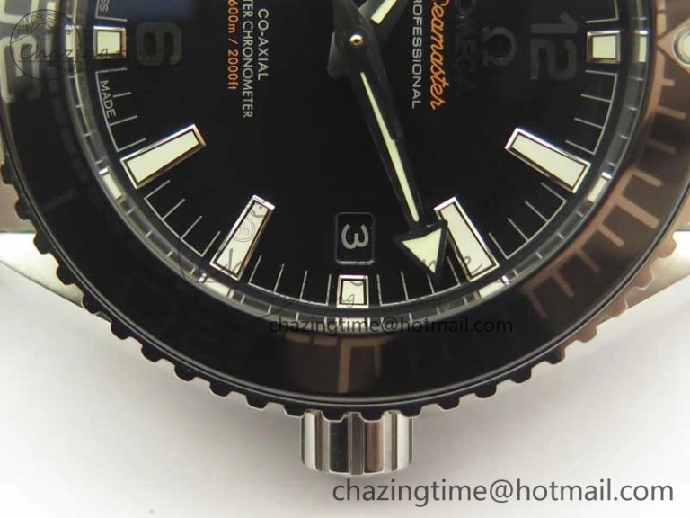 Planet Ocean 2016 43.5mm SS Black Bezel OM 1:1 Best Edition Black Dial on SS Bracelet A8900 V2