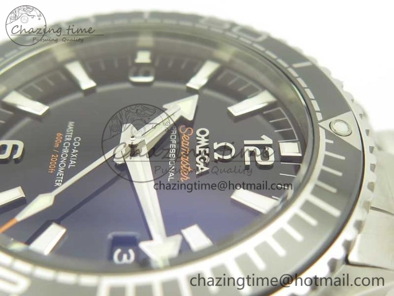 Planet Ocean 2016 43.5mm SS Black Bezel OM 1:1 Best Edition Black Dial on SS Bracelet A8900 V2