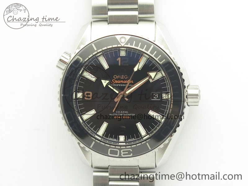 Planet Ocean 2016 43.5mm SS Black Bezel OM 1:1 Best Edition Black Dial on SS Bracelet A8900 V2