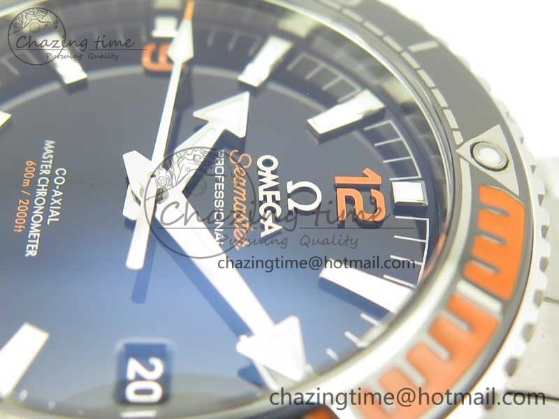 Planet Ocean 2016 43.5mm SS Black Orange Bezel OM 1:1 Best Edition Black Dial on SS Bracelet A8900 V2