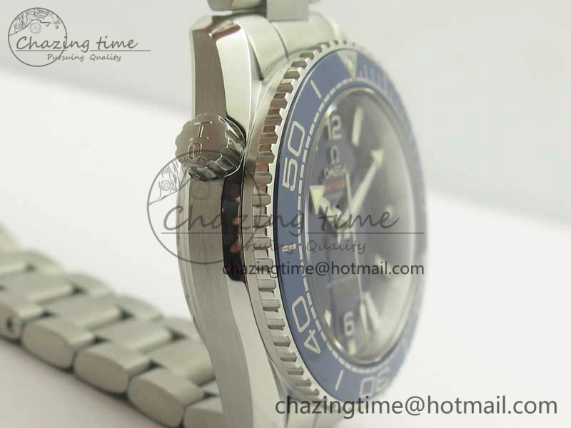 Planet Ocean 2016 43.5mm SS Blue Bezel OM 1:1 Best Edition Blue Dial on SS Bracelet A8900 V2