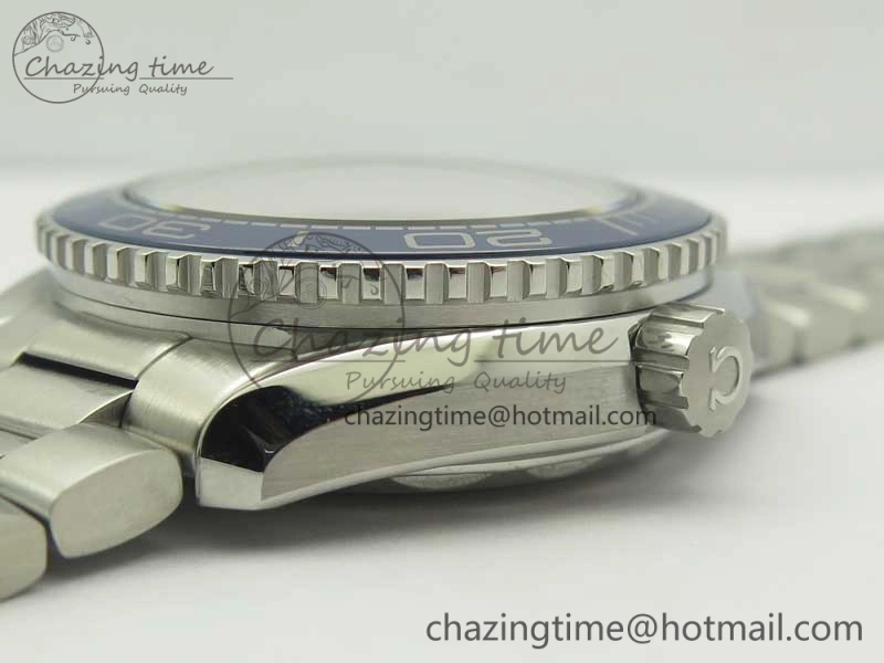 Planet Ocean 2016 43.5mm SS Blue Bezel OM 1:1 Best Edition Blue Dial on SS Bracelet A8900 V2