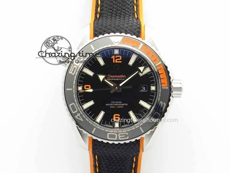 Planet Ocean 2016 43.5mm SS OM 1:1 Best Edition Black Dial On Black Nylon Strap A8900