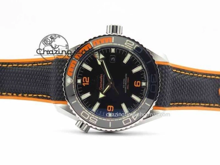 Planet Ocean 2016 43.5mm SS OM 1:1 Best Edition Black Dial On Black Nylon Strap A8900