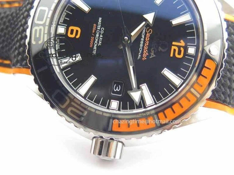 Planet Ocean 2016 43.5mm SS OM 1:1 Best Edition Black Dial On Black Nylon Strap A8900