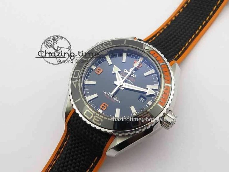 Planet Ocean 2016 43.5mm SS OM 1:1 Best Edition Black Dial On Black Nylon Strap A8900
