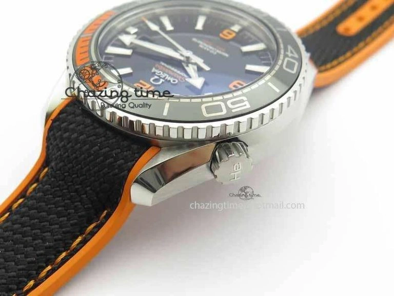 Planet Ocean 2016 43.5mm SS OM 1:1 Best Edition Black Dial On Black Nylon Strap A8900