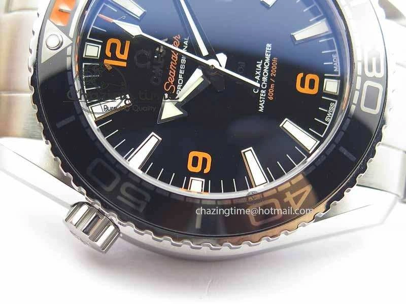 Planet Ocean 2016 43.5mm SS OM 1:1 Best Edition Black Dial On SS Bracelet A8900