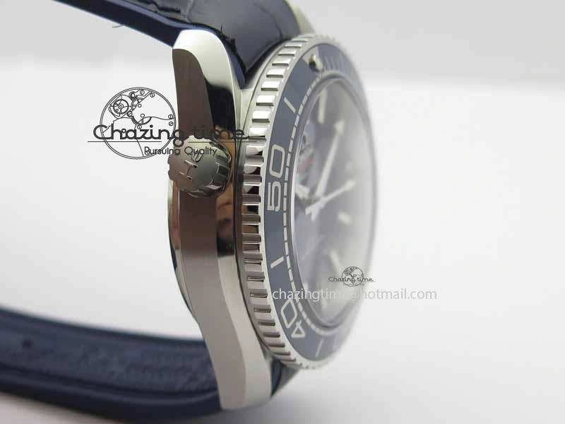 Planet Ocean 2016 43.5mm SS OM 1:1 Best Edition Blue Dial On Blue Leather Strap A8900