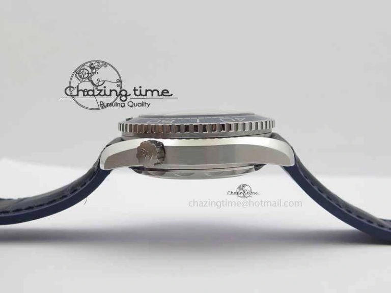 Planet Ocean 2016 43.5mm SS OM 1:1 Best Edition Blue Dial On Blue Leather Strap A8900