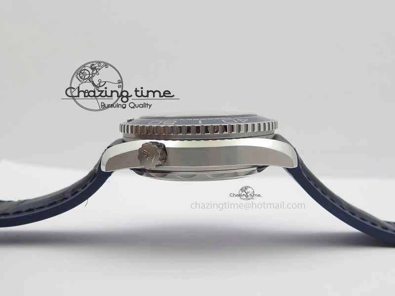 Planet Ocean 2016 43.5mm SS OM 1:1 Best Edition Blue Dial On Blue Leather Strap A8900