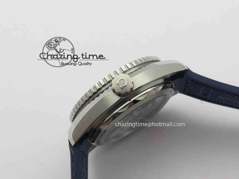 Planet Ocean 2016 43.5mm SS OM 1:1 Best Edition Blue Dial On Blue Leather Strap A8900