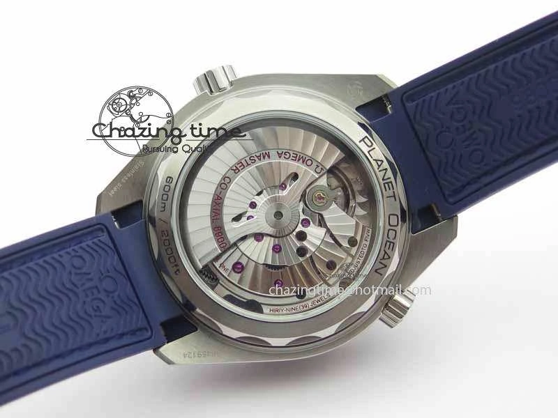 Planet Ocean 2016 43.5mm SS OM 1:1 Best Edition Blue Dial On Blue Leather Strap A8900