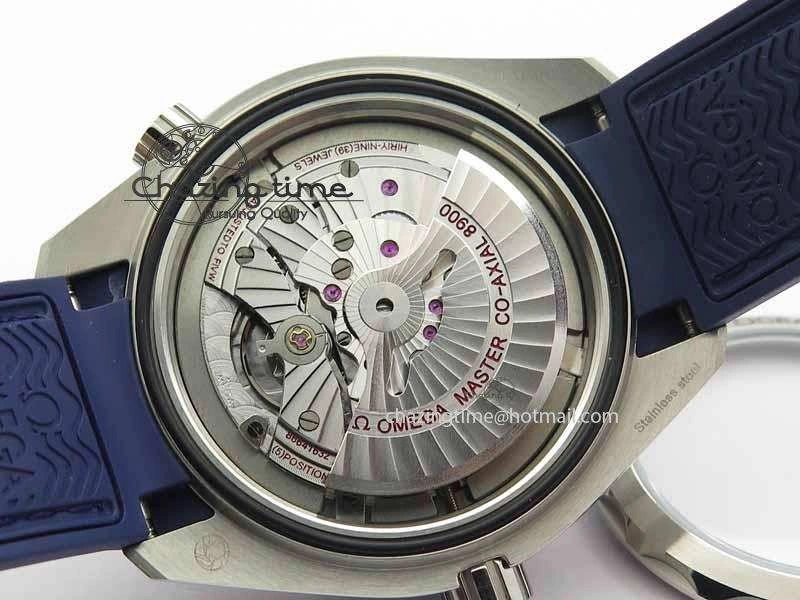 Planet Ocean 2016 43.5mm SS OM 1:1 Best Edition Blue Dial On Blue Leather Strap A8900
