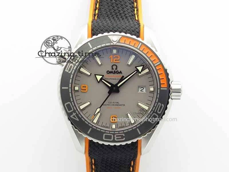 Planet Ocean 2016 43.5mm SS OM 1:1 Best Edition Gray Dial On Black Nylon Strap A8900