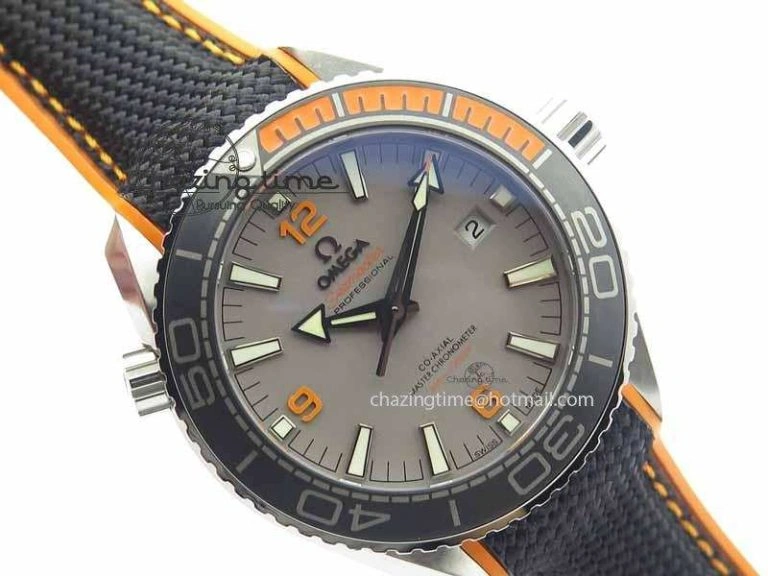 Planet Ocean 2016 43.5mm SS OM 1:1 Best Edition Gray Dial On Black Nylon Strap A8900