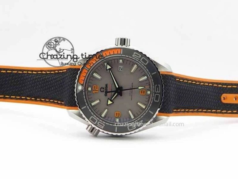 Planet Ocean 2016 43.5mm SS OM 1:1 Best Edition Gray Dial On Black Nylon Strap A8900