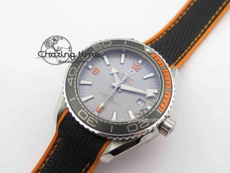 Planet Ocean 2016 43.5mm SS OM 1:1 Best Edition Gray Dial On Black Nylon Strap A8900