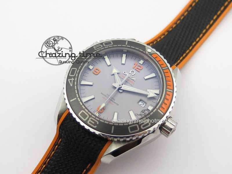 Planet Ocean 2016 43.5mm SS OM 1:1 Best Edition Gray Dial On Black Nylon Strap A8900