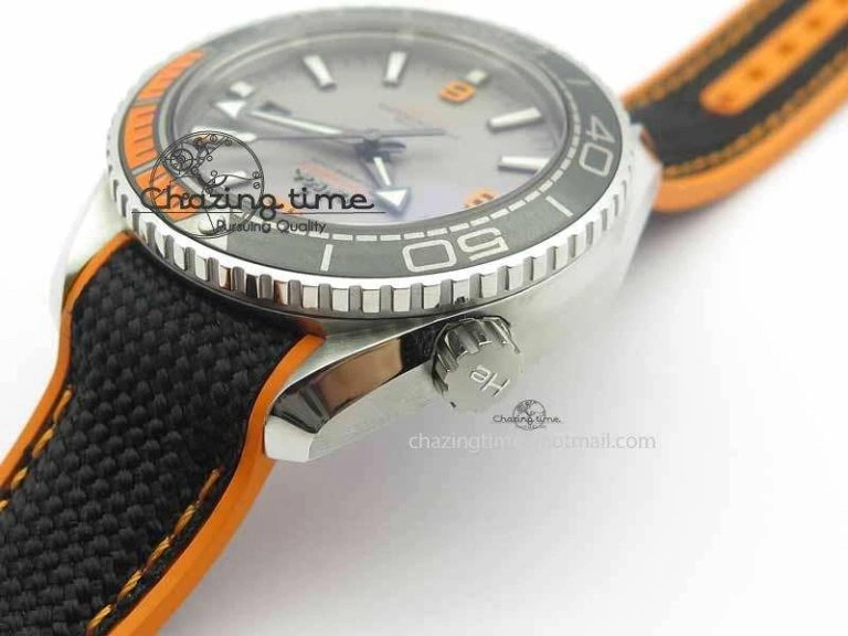 Planet Ocean 2016 43.5mm SS OM 1:1 Best Edition Gray Dial On Black Nylon Strap A8900