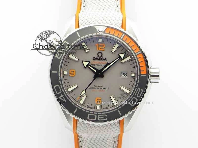 Planet Ocean 2016 43.5mm SS OM 1:1 Best Edition Gray Dial On Nylon Strap A8900