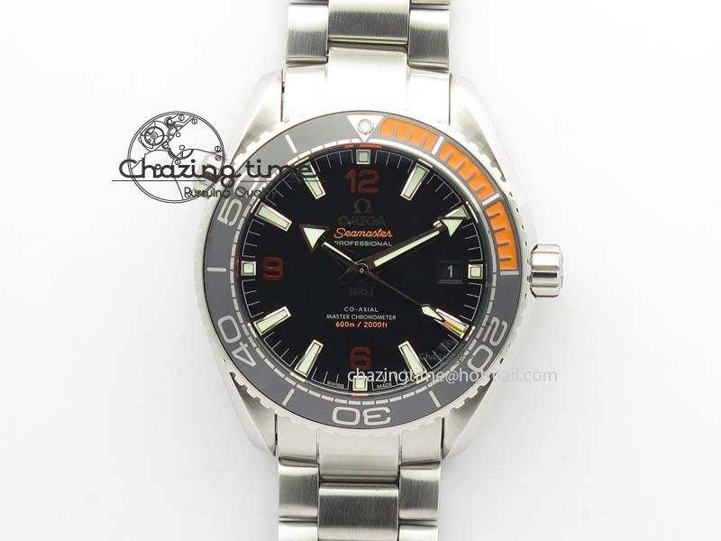 Planet Ocean 2016 43.5mm SS Orange Bezel BP 1:1 Best Edition Black Dial On SS Bracelet A8900