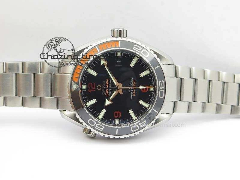 Planet Ocean 2016 43.5mm SS Orange Bezel BP 1:1 Best Edition Black Dial On SS Bracelet A8900