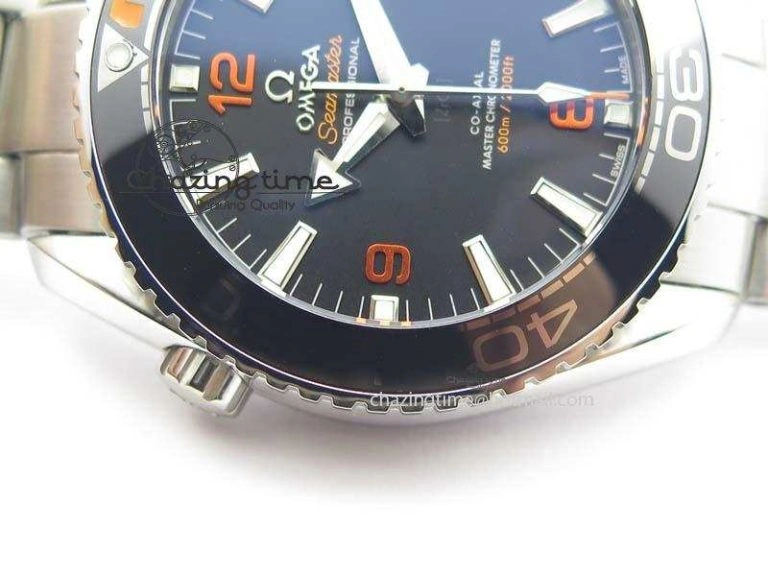 Planet Ocean 2016 43.5mm SS Orange Bezel BP 1:1 Best Edition Black Dial On SS Bracelet A8900