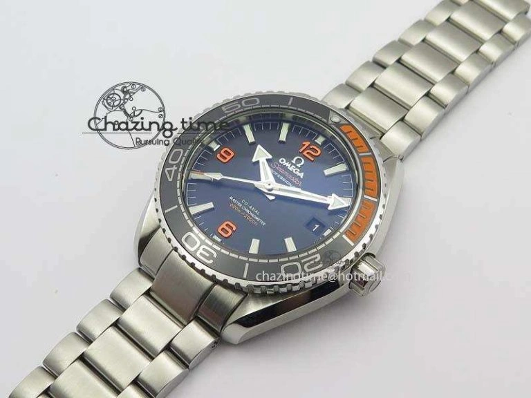 Planet Ocean 2016 43.5mm SS Orange Bezel BP 1:1 Best Edition Black Dial On SS Bracelet A8900