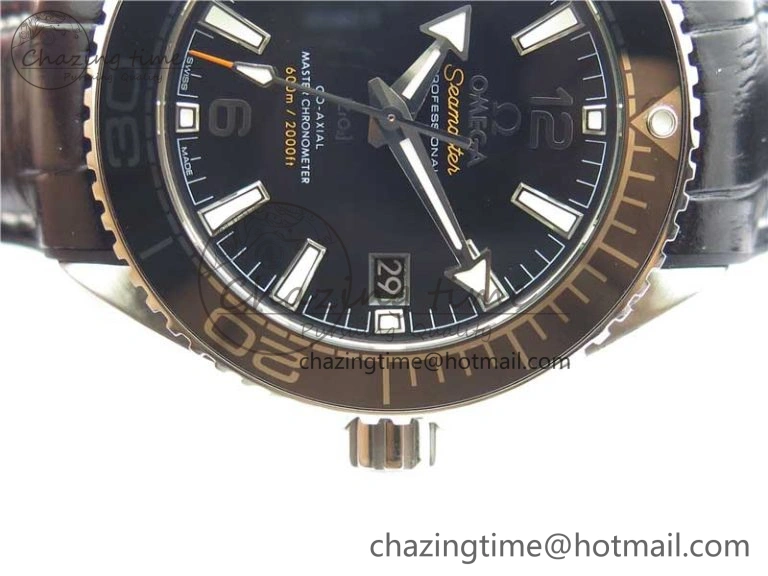 Planet Ocean 39.5mm Black Ceramic Bezel SS VSF 1:1 Best Edition Black Dial on Black Gummy Strap A8800