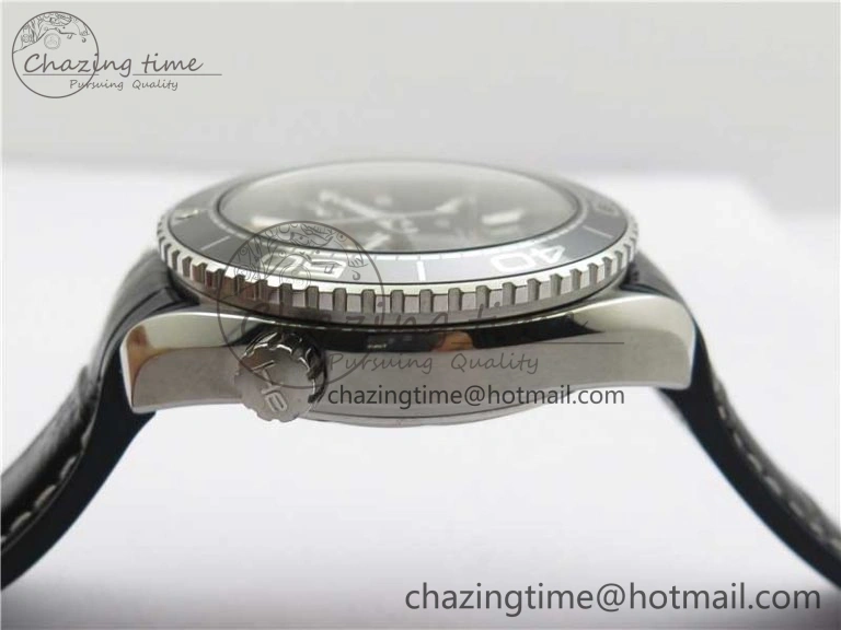 Planet Ocean 39.5mm Black Ceramic Bezel SS VSF 1:1 Best Edition Black Dial on Black Gummy Strap A8800