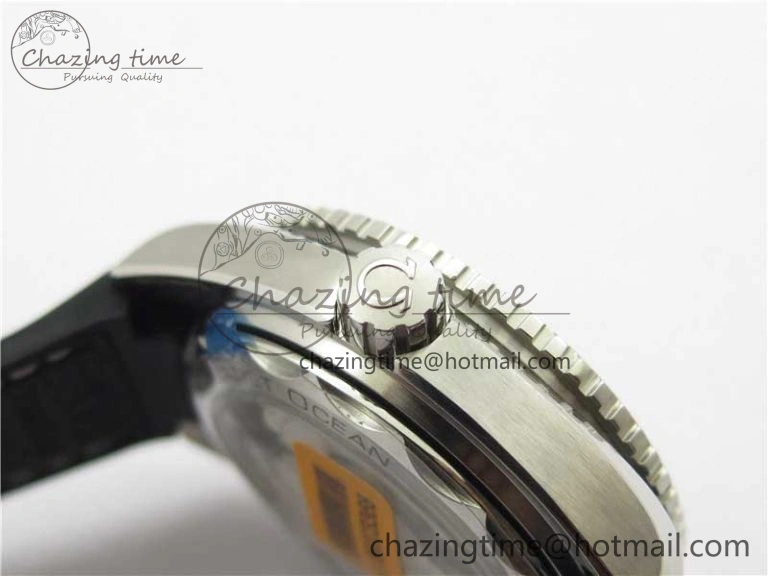 Planet Ocean 39.5mm Black Ceramic Bezel SS VSF 1:1 Best Edition Black Dial on Black Gummy Strap A8800